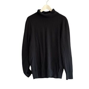 Nordstrom 100% Cashmere Black Turtleneck Sweater Size Medium